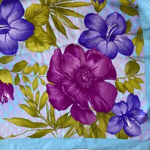Adrienne Landau Studio Vintage Silk Scarf Flowers Large Square New